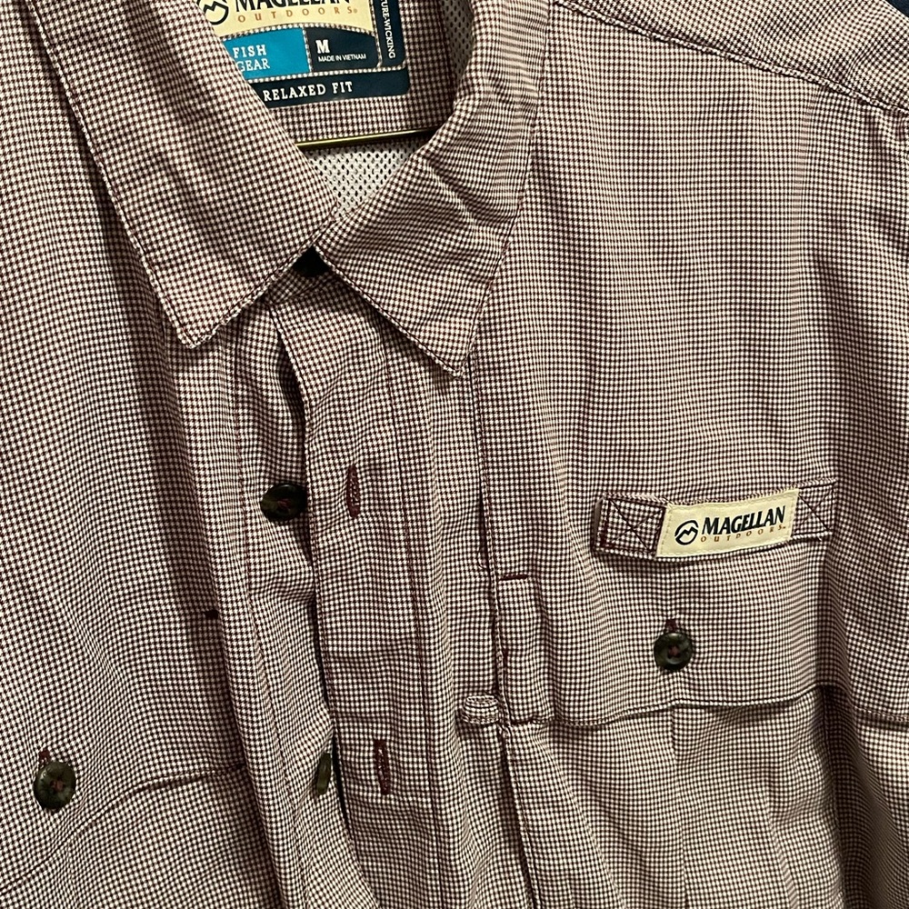Magellan Fish Gear Outdoors Brown Plaid Shirt